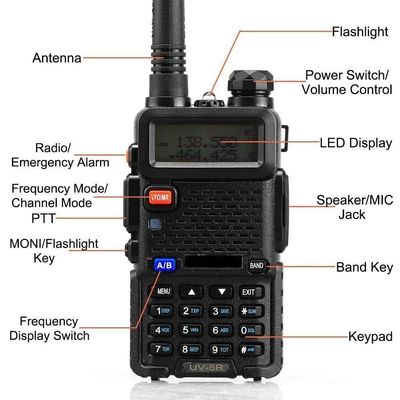 手持ちのウォーキー・トッキー BF UV5R 8w ダブルバンド UHF VHF ハムラジオ 400-470MHz 3kmの範囲