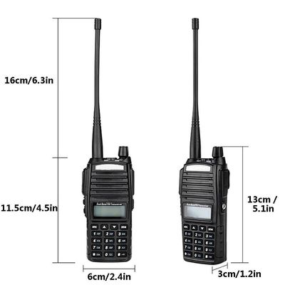 8W UV-82 Talkie BF ダブルバンド ウォーキー・トッキー VHF通信用のブラック・ハンドヘルド・ラジオ