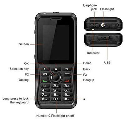 4Gネットワーク 双方向ラジオ ゼロ T310 頑丈な4G Poc モバイル 携帯電話 2.4インチ 小さなキーボード