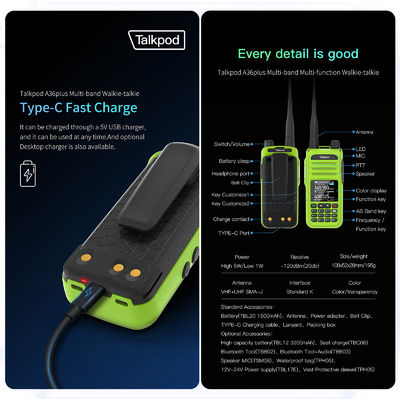 カラーディスプレイ マルチ機能 A36プラス トランシーバー 大人向け 長距離受信