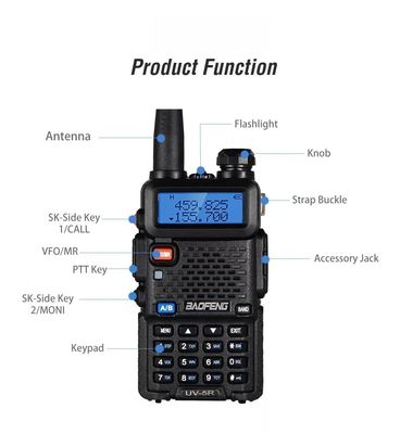 5色 Vhf ウォーキー・トーク 双バンド デジタル バオフェン Uv-5r ハム・ラジオ用 双方向ラジオ