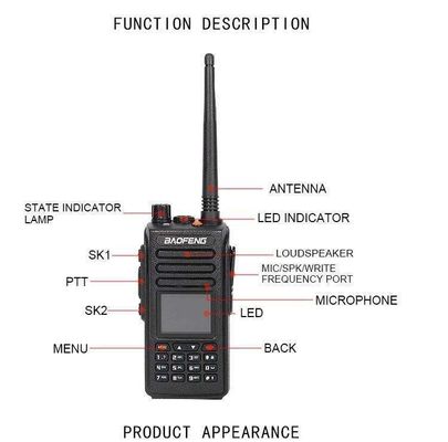 DMR VHF/UHF バオフェン DM-1801 手持ちのデジタル信号インターフォン用ダブルバンドウォーキー・トーク