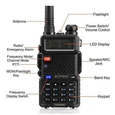 128チャンネル バオフェン UV-5R ウォーキー・トーク 防水 5-10KM 範囲 VHF UHF周波数