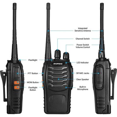 BF-888S バオフェン 5Wウォーカートーク 1500mAhバッテリー容量とUHF周波数タイプ