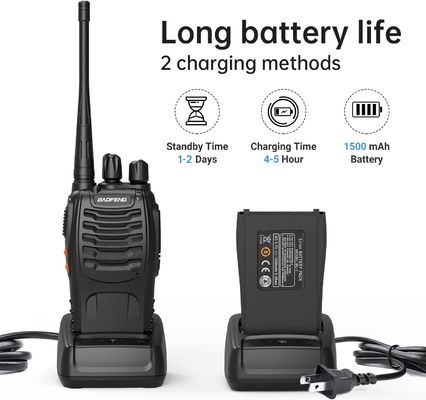 BF-888S バオフェン 5Wウォーカートーク 1500mAhバッテリー容量とUHF周波数タイプ