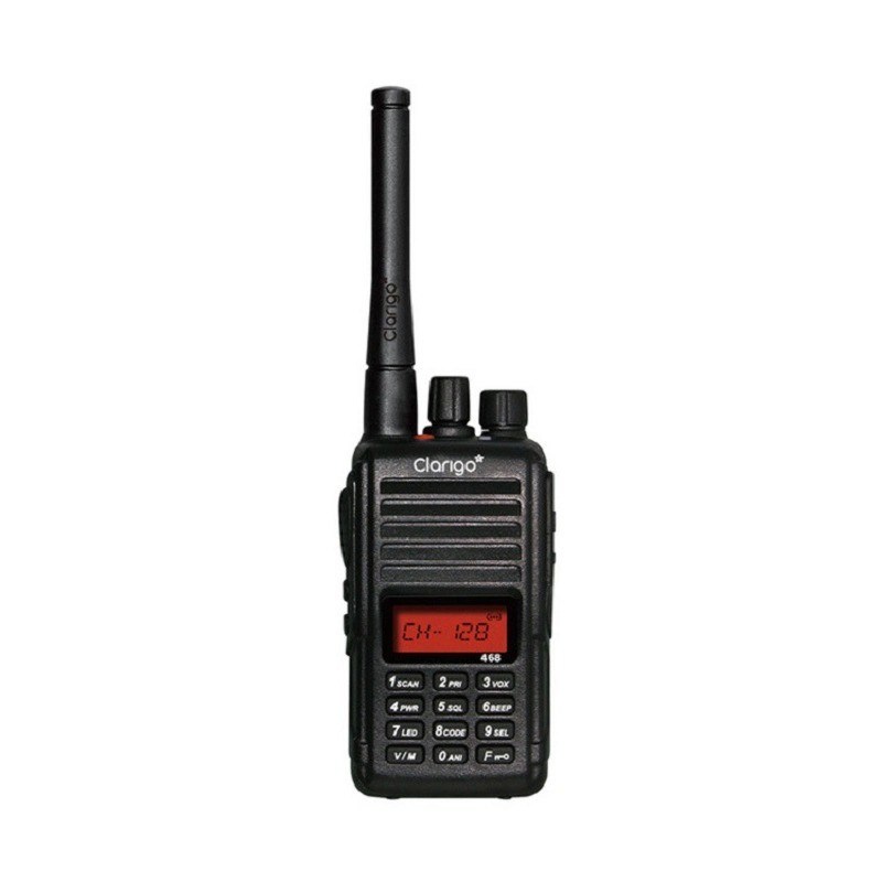 128 ストレージチャンネル VHF UHF Clarigo 468 IP54 防水・防塵ウォーキー・トーク